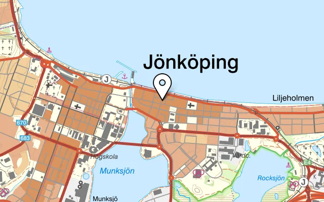 Karta som visar STUK på Lantmätargränd 3, 553 20 Jönköping