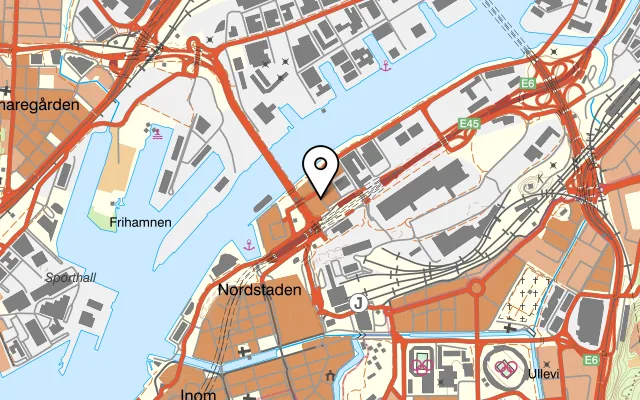 Karta som visar Poppels Citybryggeri på Vikingsgatan 1, 411 04 Göteborg