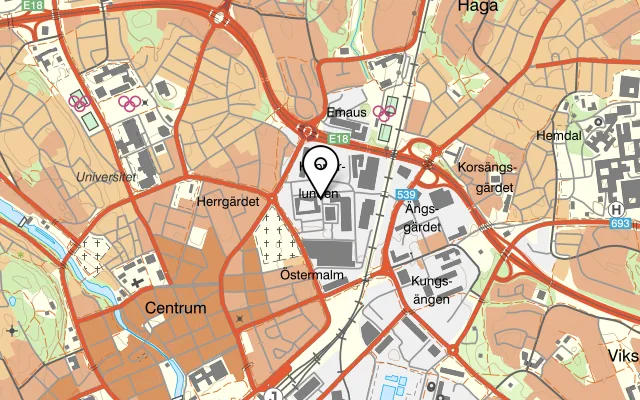 Karta som visar Heat Kopparlunden på Kopparlundsvägen 4, 721 30 Västerås