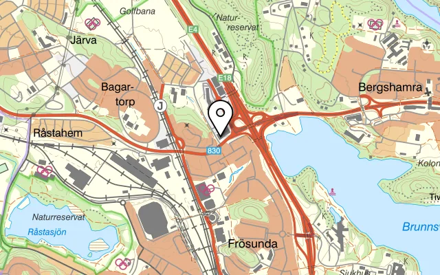 Karta som visar Restaurang Bruket på Herrjärva torg 4, 170 67 Solna