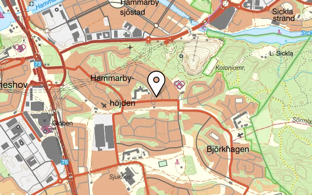 Karta som visar Wok 88 på Finn Malmgrens plan 7, 121 38 Johanneshov