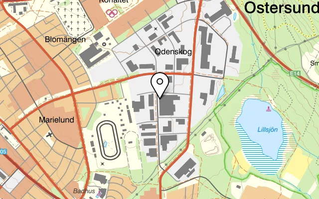Karta som visar Rest Lime på Odenskogsvägen 27, 831 48 Östersund