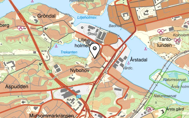 Karta som visar Thai Rung på Liljeholmstorget 106, 117 61 Stockholm