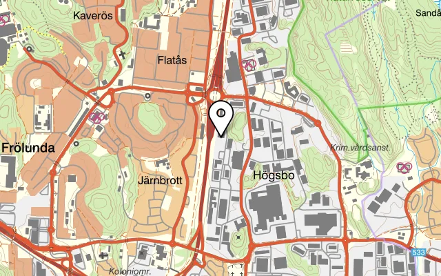 Karta som visar LunchTime på Södra Långebergsgatan 16, 421 32 Västra Frölunda