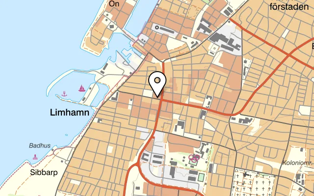 Karta som visar Thai House på Linnégatan 18, 216 12 Limhamn