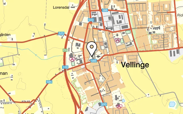 Karta som visar Almgården på Länsmansgatan 1, 235 36 Vellinge