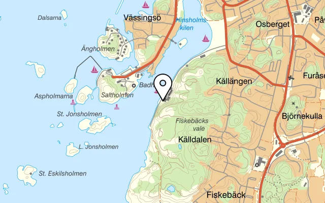 Karta som visar Skepparns på Hinsholmens Bryggväg 50, 426 79 Västra Frölunda