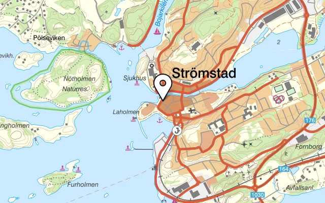 Karta som visar Toro restaurang på Södra Hamngatan 6, 452 30 Strömstad