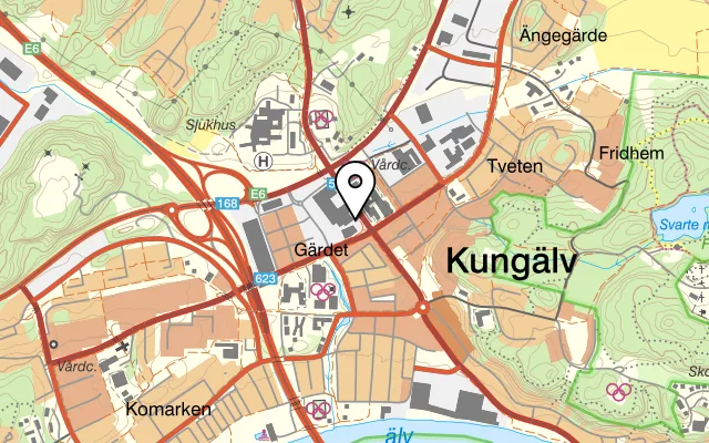 Karta som visar Bangkok Kitchen på Gymnasiegatan 6, 442 34 Kungälv