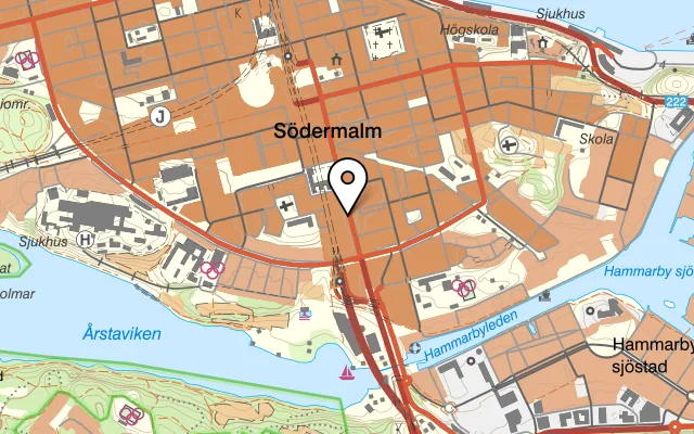 Karta som visar Falafelbaren på Hornsgatan 39B, 118 49 Stockholm