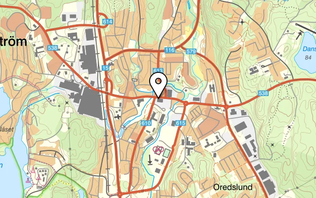 Karta som visar Kickis Cafe på Östra Storgatan 34, 293 34 Olofström