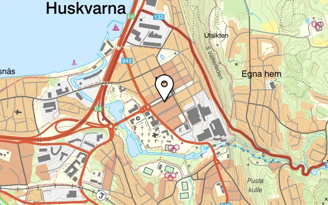 Karta som visar Brooklyn Burger Huskvarna på Kungsgatan 23D, 561 31 Huskvarna
