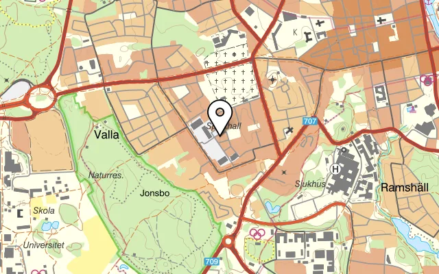 Karta som visar Don Luigi på Marianne Richters torg 3, 582 13 Linköping