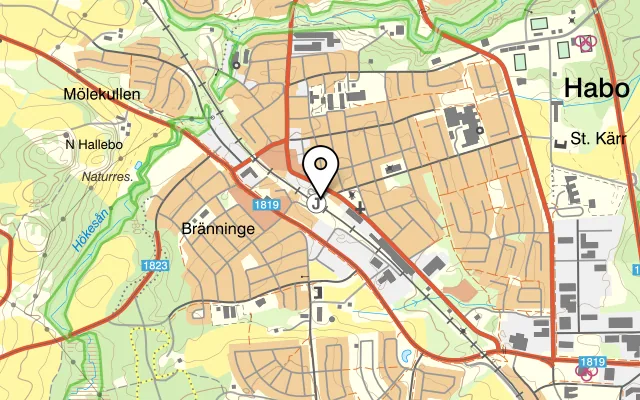 Karta som visar Stationen Habo på Jönköpingsvägen 14, 566 31 Habo