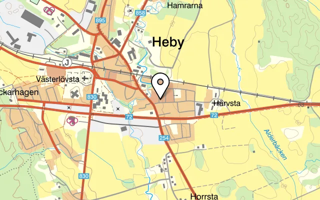 Karta som visar Heby Pizzeria på Yttervägen 2A, 744 31 Heby
