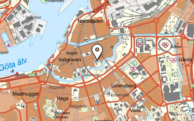 Karta som visar Kågebaren på Stora Saluhallen, 411 17 Göteborg