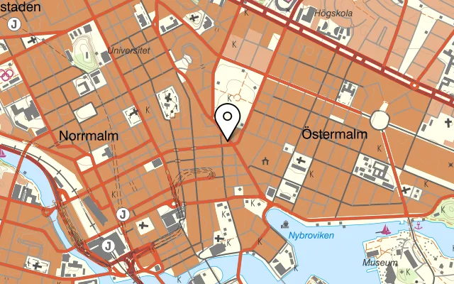 Karta som visar Hotel Kung Carl på Birger Jarlsgatan 21, 111 87 Stockholm