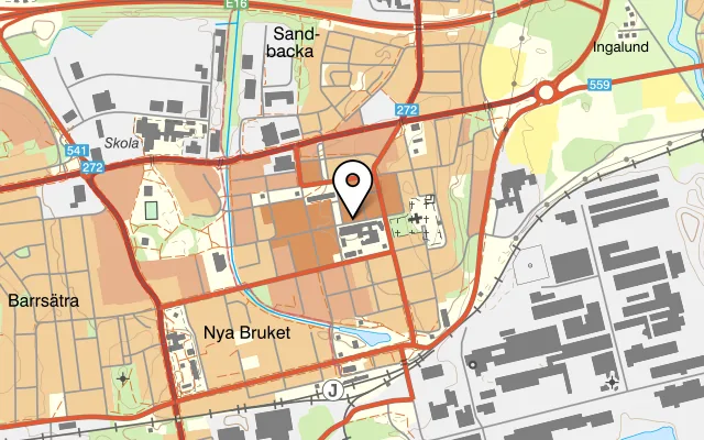 Karta som visar Restaurang Tzatziki på Köpmangatan 8, 811 39 Sandviken