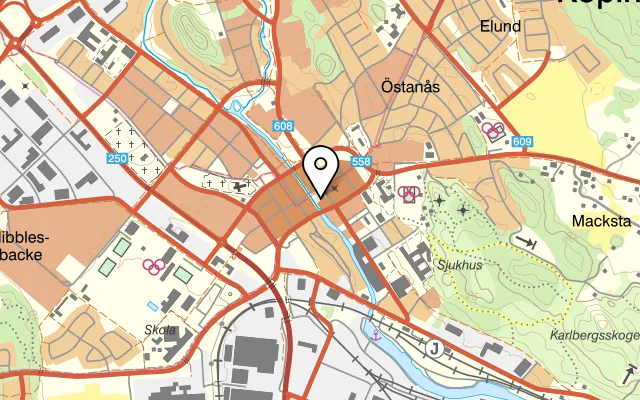 Karta som visar Greken Souvlaki & Bar på Hökartorget 2, 731 30 Köping