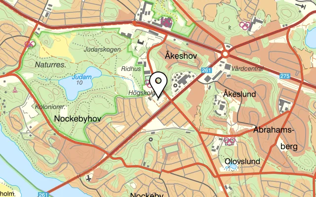 Karta som visar Restaurang Campus / Caterallt på Åkeshovsvägen 29, 168 39 Bromma