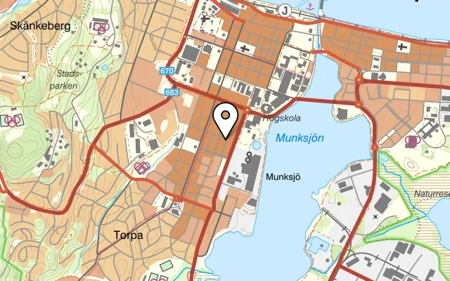 Karta som visar Pizzeria Papillon på Sjögatan 3A, 553 32 Jönköping