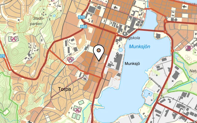 Karta som visar Pizzeria Valentino på Brahegatan 34A, 553 34 Jönköping