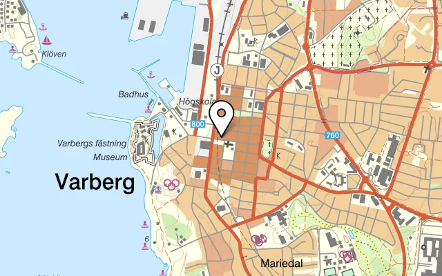 Karta som visar Gästis Kafe & Matsalar på Kyrkogatan 3, 432 41 Varberg