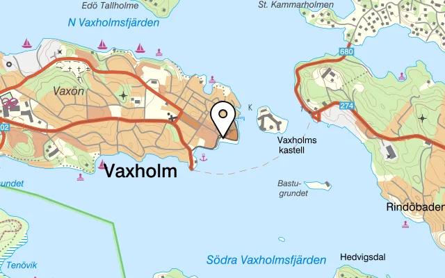Karta som visar Winbergs Bar(n) AB på SÖDERHAMNSPLAN 1, 185 31 Vaxholm