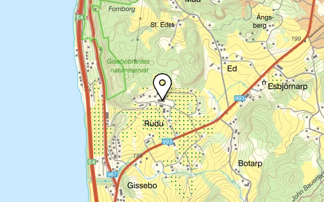 Karta som visar Rudenstams Gårdsbutik & Kafé på RUDU GÅRD 50, 561 92 Huskvarna