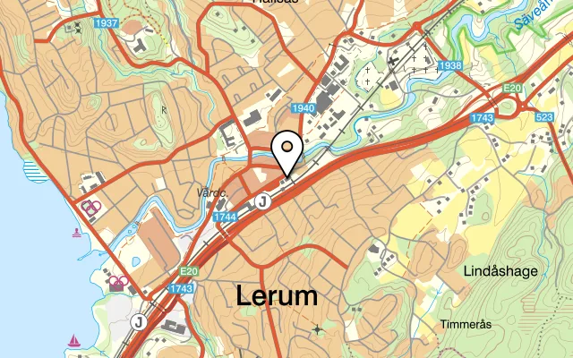 Karta som visar Brasserie Stationen på Stationsvägen 17, 443 30 Lerum