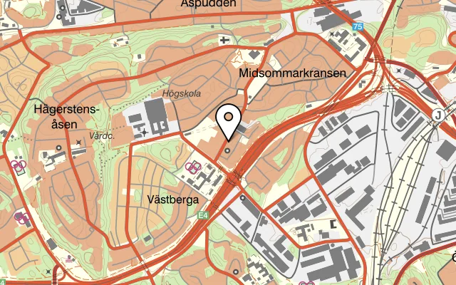 Karta som visar Lulu på Tellusborgsvägen 77A, 126 29 Hägersten