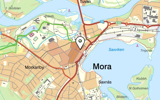 Karta som visar Hotel Bishops Arms Mora på Moragatan 6, 792 30 Mora, Sweden