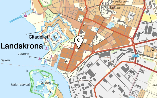 Karta som visar Cardells på Rådhustorget 5, 261 31 Landskrona
