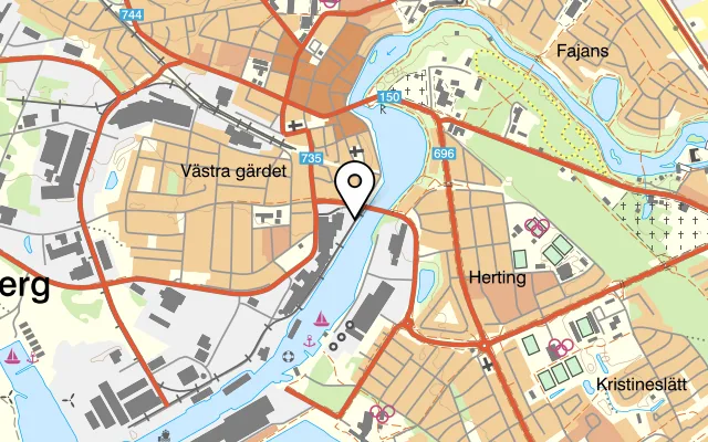 Karta som visar Hamnkrogen i Falkenberg AB på Hamngatan 39, 311 32 Falkenberg