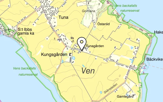 Karta som visar Mitt på Hven på Landsvägen 142, 261 95 Sankt IBB