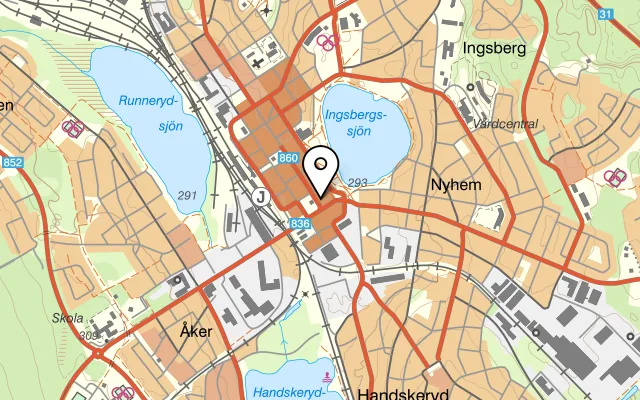 Karta som visar Akropolis på Rådhusgatan 8, 571 31 Nässjö