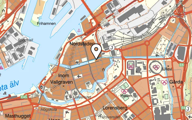 Karta som visar Atelier på Södra Hamngatan 2, 411 06 Göteborg