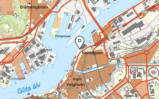 Karta som visar Restaurang S/S Marieholm på Packhuskajen 8, 411 13 Göteborg