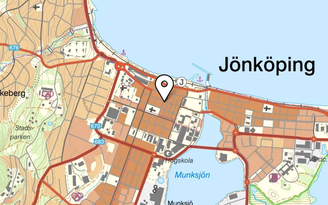 Karta som visar Jönköpings Matvarufabrik AB på 553 16 Jönköping