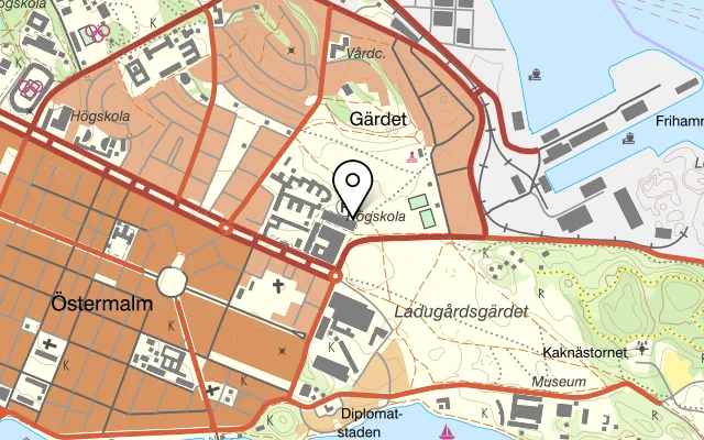 Karta som visar Créme Filmhuset Bar & Bistro på Borgvägen 1, 115 53 Stockholm