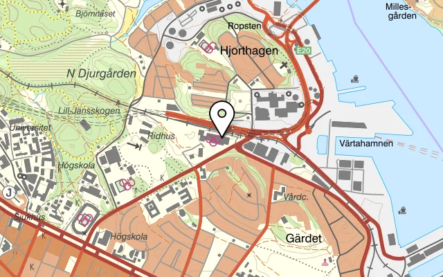 Karta som visar Restaurang Kungliga på Lidingövägen 75, 115 41 Stockholm