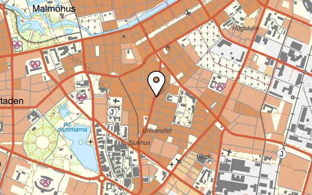 Karta som visar Scania Bar, Mat & Tequila på Bergsgatan 18, 211 54 Malmö, Sweden