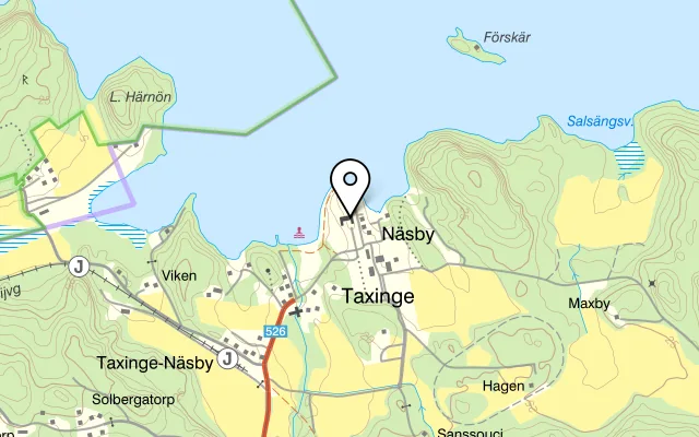 Karta som visar Taxinge Castle Café (Taxinge-Näsby Castle) på NÄSBY 52, 155 93 Nykvarn