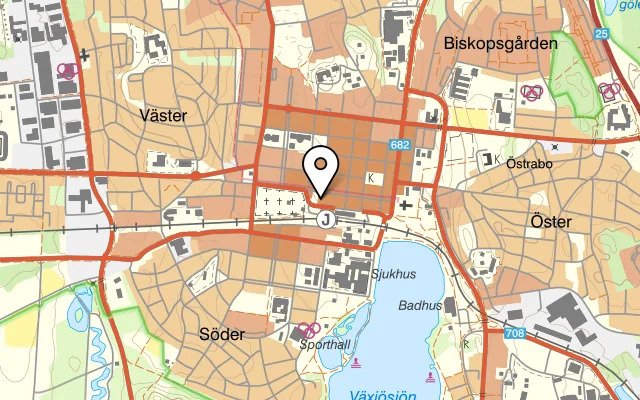 Karta som visar Texas Longhorn på Båtsmanstorget 1, 352 30 Växjö