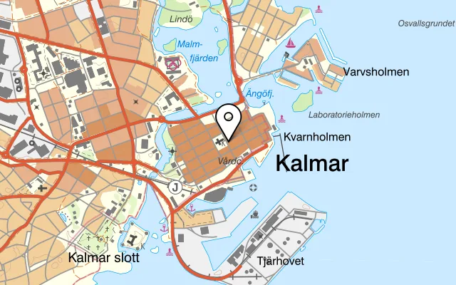 Karta som visar Restaurang Statt Verandan på Stortorget 14, 392 32 Kalmar
