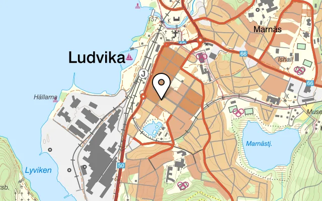 Karta som visar Hela Människan RIA-Västerbergslagen på Fredsgatan 23, 771 32 Ludvika