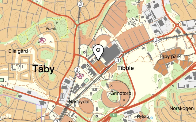 Karta som visar Melins Salong på Esplanaden 26, 183 39 Täby, Sweden