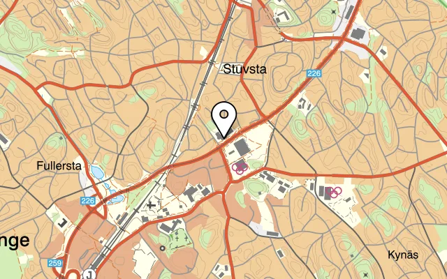 Karta som visar Restaurang 3FEM2 på Huddingevägen 352, 141 40 Huddinge
