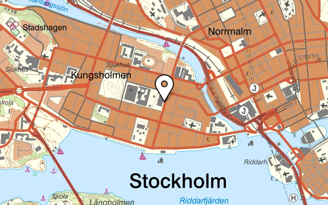 Karta som visar Café Glasade Gården på Scheelegatan 7, 112 28 Stockholm
