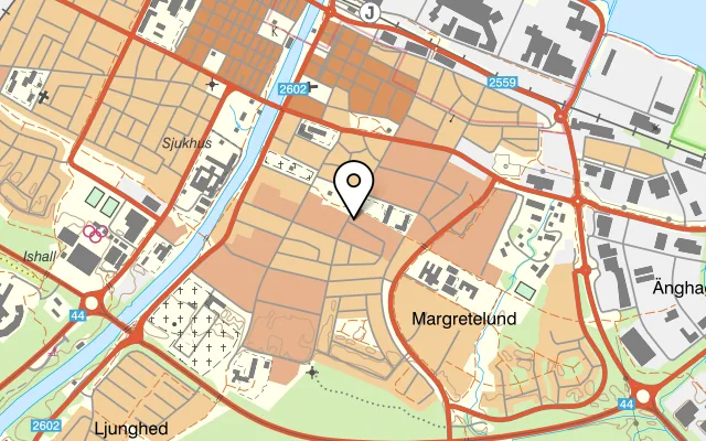 Karta som visar Pizzeria Roma på Majorsallén 33, 531 36 Lidköping